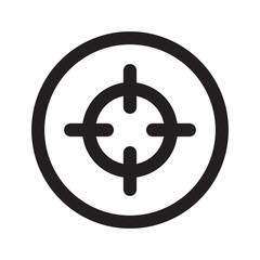 Flat black Scope web icon in circle on white background