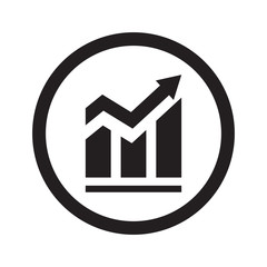 Flat black Trend web icon in circle on white background