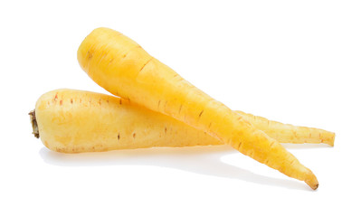 fresh carrots isolated on white background