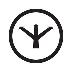 Fototapeta premium Flat black Strategy web icon in circle on white background