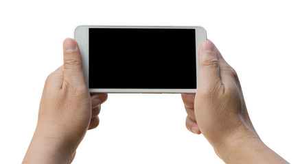 Touch screen mobile phone, in hand