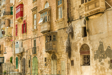 Fototapeta na wymiar Typical balcony in Malta