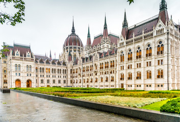 Fototapeta premium The National Hungarian Parliament building entrance