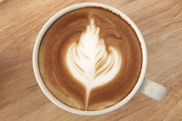 Closed up cup of coffee, hot coffee, morning coffee