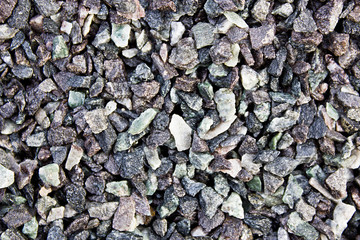 Background of gray rubble. Texture building breakstone.