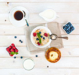 healthy breakfast with muesli