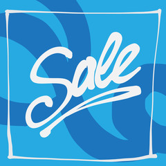 hand drawn lettering with word Sale and expressive graphic elements