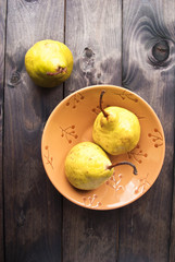 Fresh yellow pears