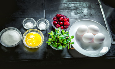 ingredients for cooking dish, preparing pancakes