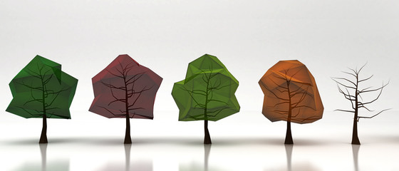 Alberi Low Poly 3d