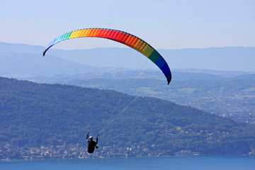 paraglider above Lake Annecy
