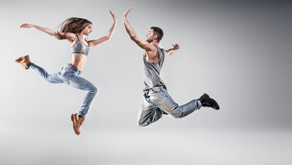 Fototapeta na wymiar Portrait of a young dancing couple