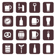 Beer vector icons set