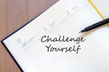 Challenge yourself write on notebook