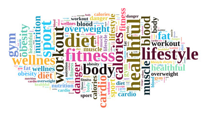 Word cloud related to health life