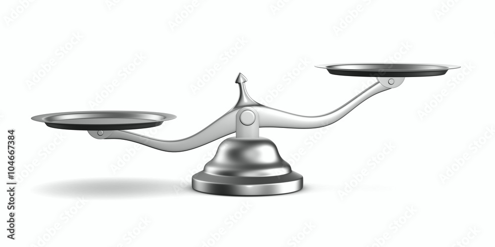 Poster scales on white background. isolated 3d image