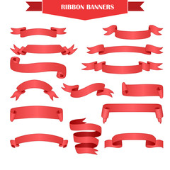 Ribbon banner set - obrazy, fototapety, plakaty