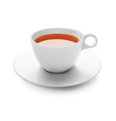 Сup of tea on white backgrounf. Vector illustration