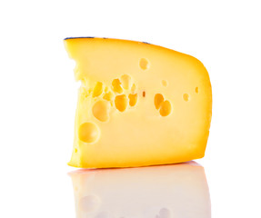 Emmental Swiss Cheese on White