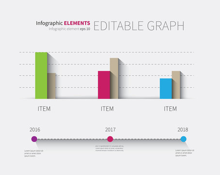 modern infographic graph with timeline / vector diagram, chart template for clean business presentation.