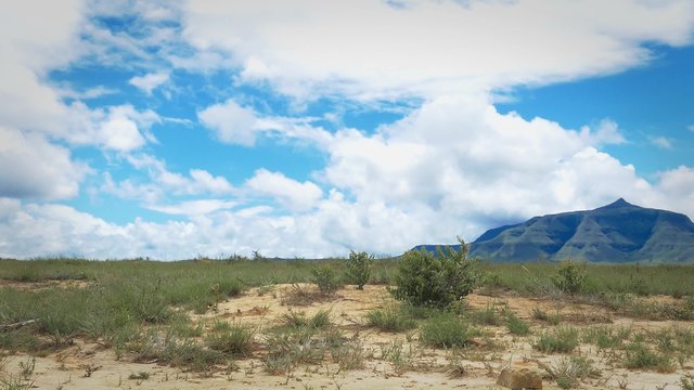 Serra do Sol mountain, Gran Sabana, Venezuela. Brazil, in the background and near Roraima Mount.