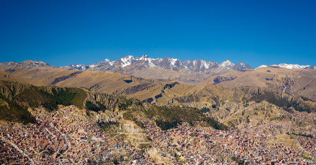 Cityscape of La Paz from El Alto, Bolivia