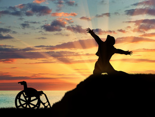 Silhouette happy invalid