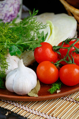 Fresh, raw vegetables on the table
