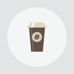 Coffe cup icon. Coffee cup beans. Coffee cup isolated on background. Paper coffee cup. Coffe cup vector