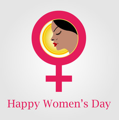 Face of a woman inside a female symbol