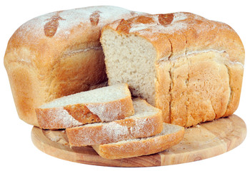Bread isolated on white