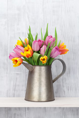 Fresh colorful tulip flowers bouquet