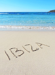 Ibiza drawing on the beach