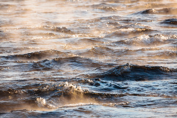 Water vapor on surface of cold water