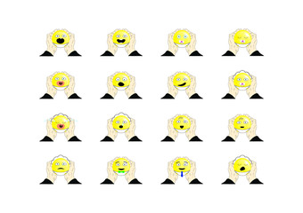 The set of emoticons in diapers