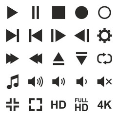 Video Or Music Or Camera Button Icons 