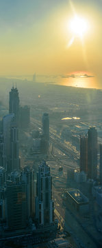 Skyscrapers during sunset in Dubai