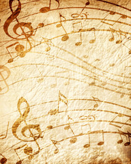Fototapeta na wymiar Old music sheet