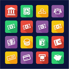 Money Icons Flat Design 