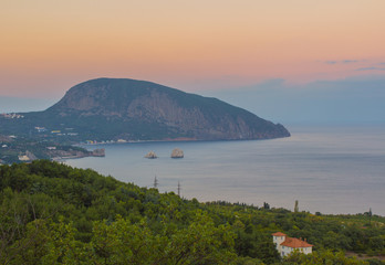 Gurzuf and Ayu Dag mountain. Crimea. Ukraine