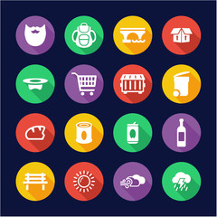 Homeless Icons Flat Design Circle