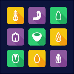 Healthy Snacks Icons Flat Design