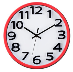 Wall clock isolated on white. Ten past ten.