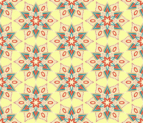 Retro Monoline Yellow Beige Flower Pattern