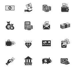 hand and money icon set