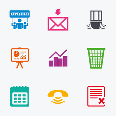 Office, documents and business icons.