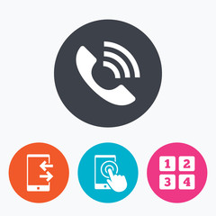 Phone icons. Call center support symbol.