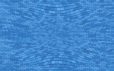 Naklejka premium Blau-geschwungene Klinkertextur, nahtlos kachelbar