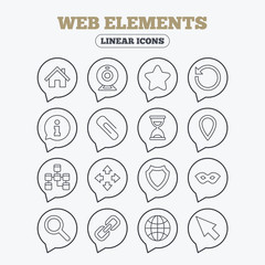 Fototapeta premium Web elements icons. Video and speech bubble.