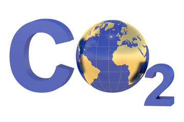 CO2 with earth globe